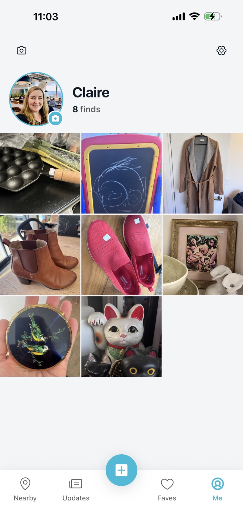 Op Spot personal wall screen showing saved finds
